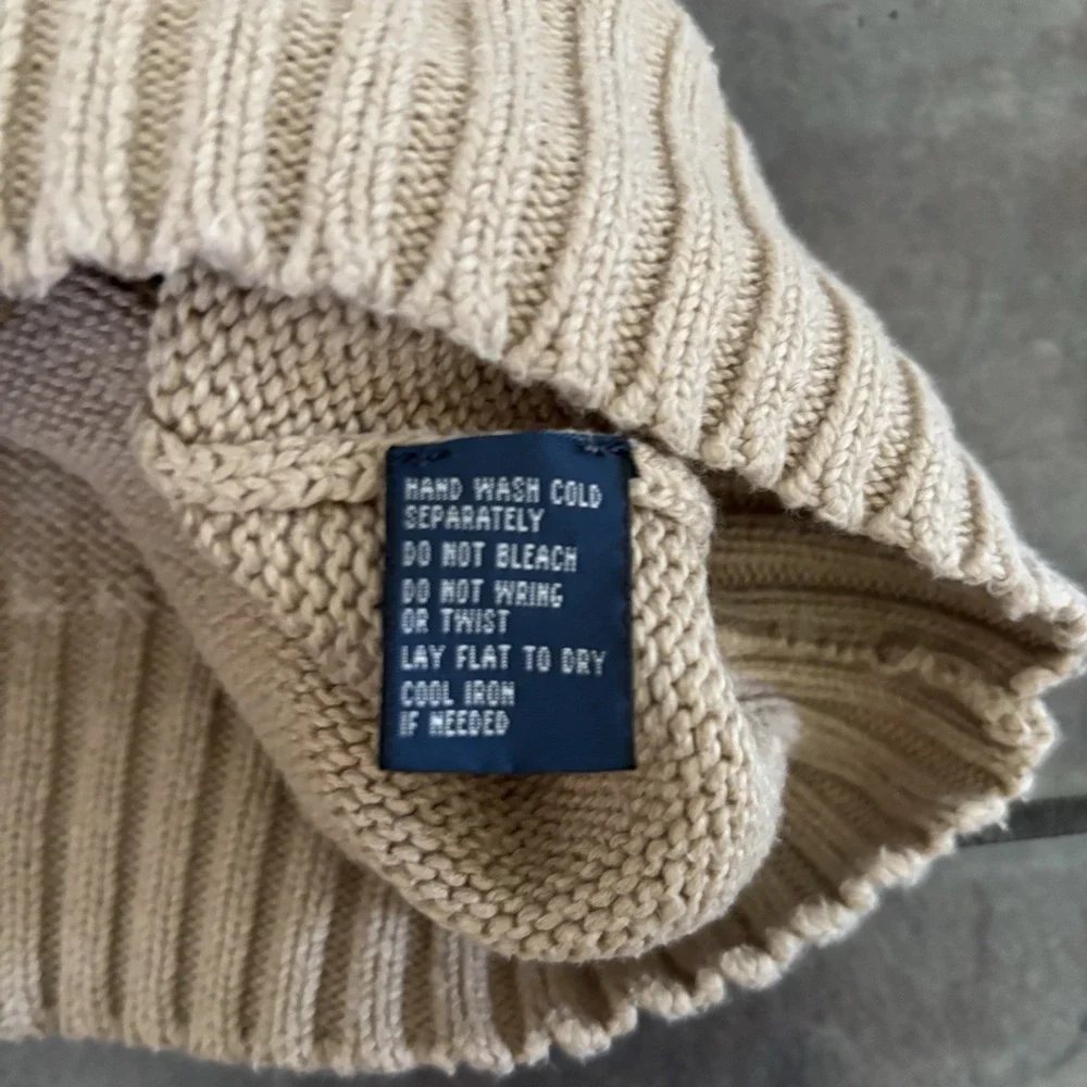 Polo Ralph Lauren Sweatshirt Mens Large Tan Crew Neck Sweater Long Sleeve - Picture 6 of 7